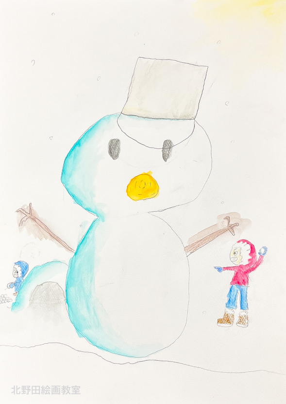 えりちゃん(小学4年生・水彩色鉛筆画)F4号