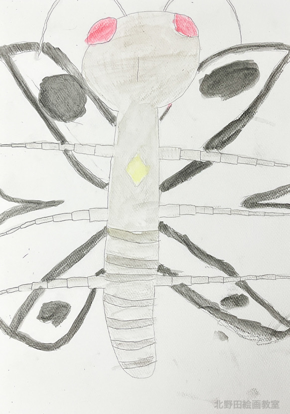 えりちゃん(小学4年生・水彩色鉛筆画)F4号