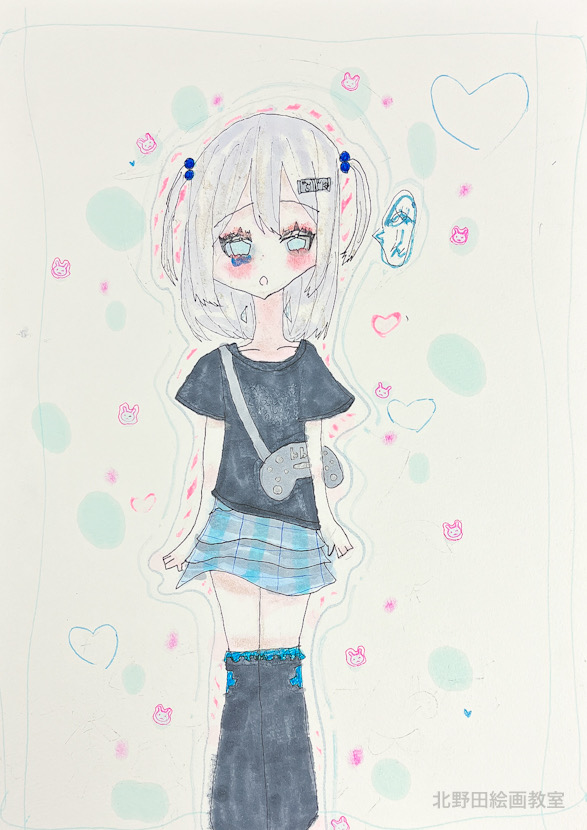 はるちゃん(小学6年生)ペン画・F4号
