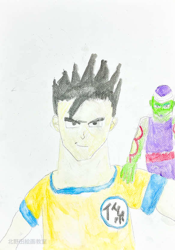 えりちゃん(小学4年生・水彩色鉛筆画)F4号