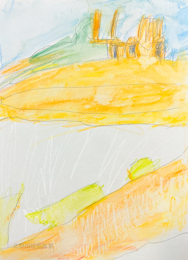 かなんちゃん（小学1年生・水彩色鉛筆画）F4号