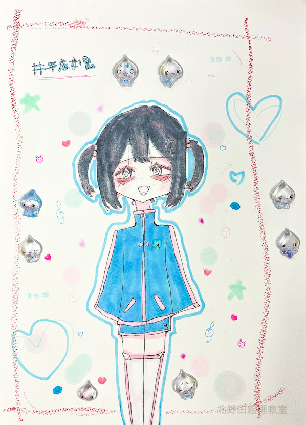 はるちゃん（小学6年生）ペン画・F4号