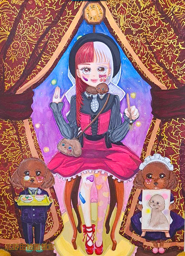 【佳作受賞】『私の世界』（中学3年生・さなちゃん）380mm×540mm