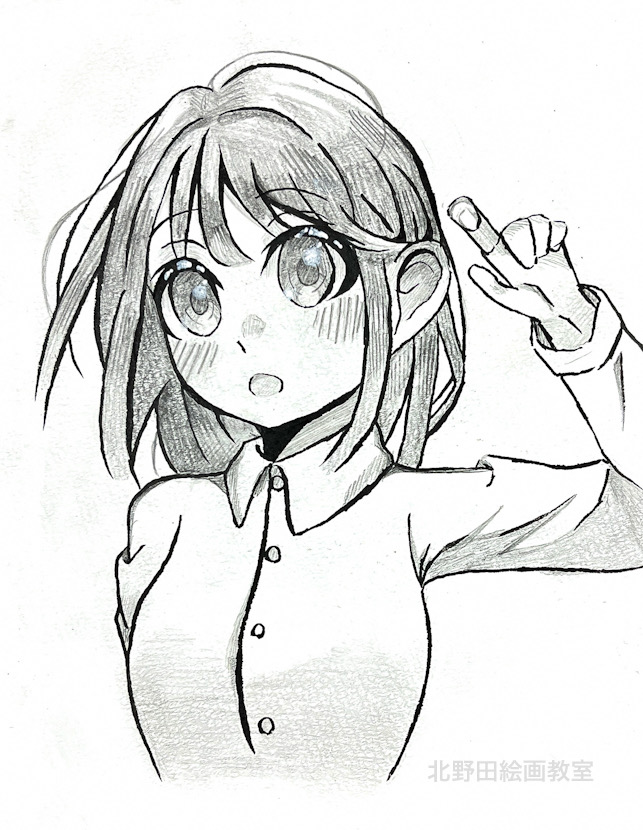 あきなちゃん(高校1年生・ペン画)F0号