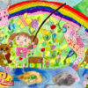 【佳作受賞】みゆちゃん　（小学1年生）ミクスドメディア・四つ切り