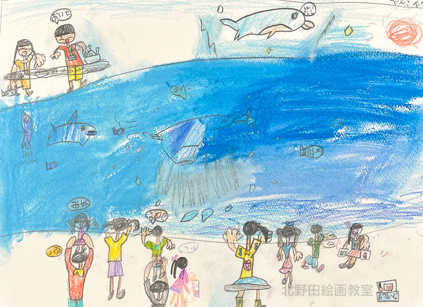 みゆちゃん(小学1年生・ミクスドメディア画)F4号