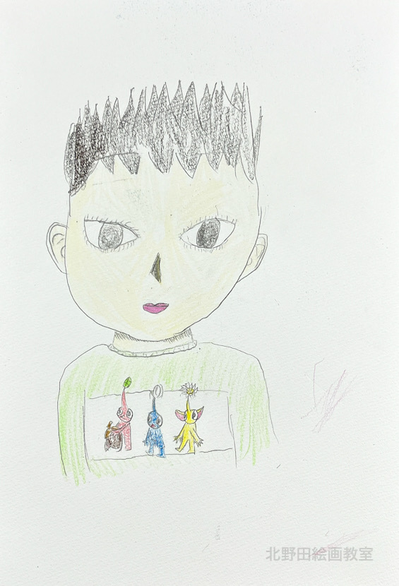 えりちゃん(小学4年生・色鉛筆画)F4号