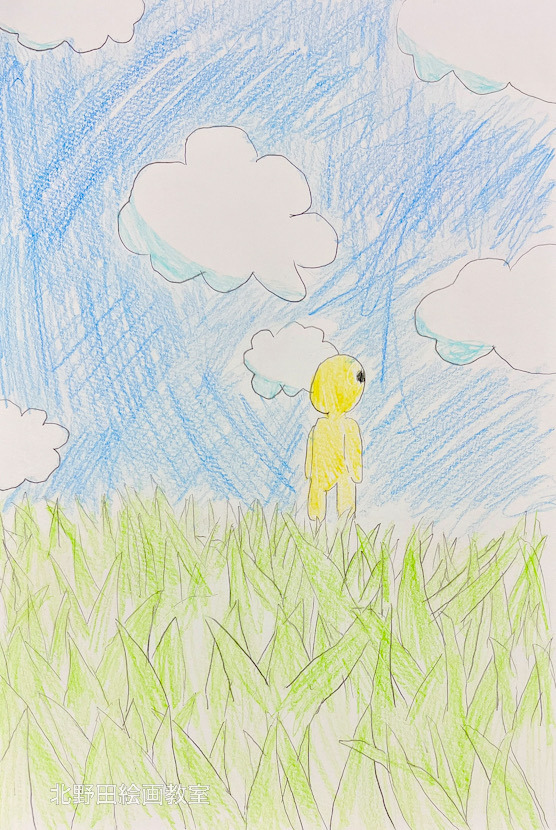 えりちゃん(小学4年生・色鉛筆画)F4号