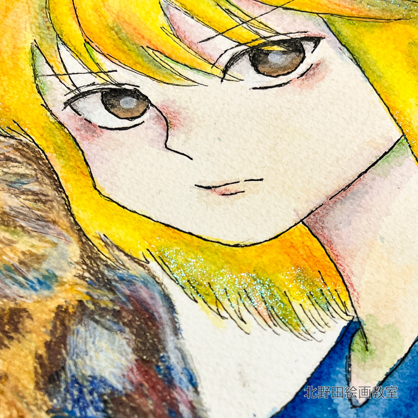 部分アップ（ラメ絵の具）いおなちゃん