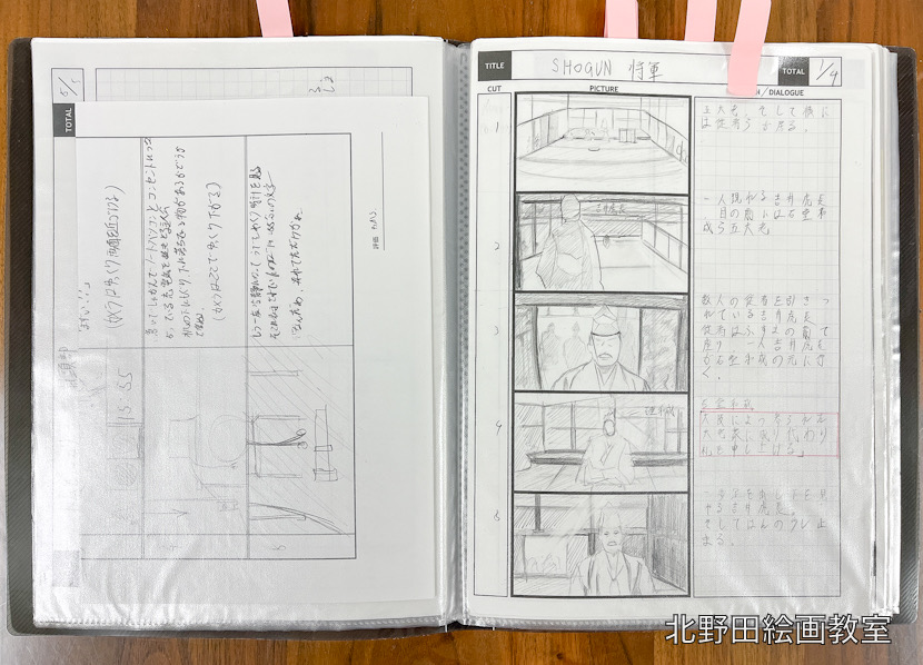 のぶき君（高校3年生）絵コンテの習作