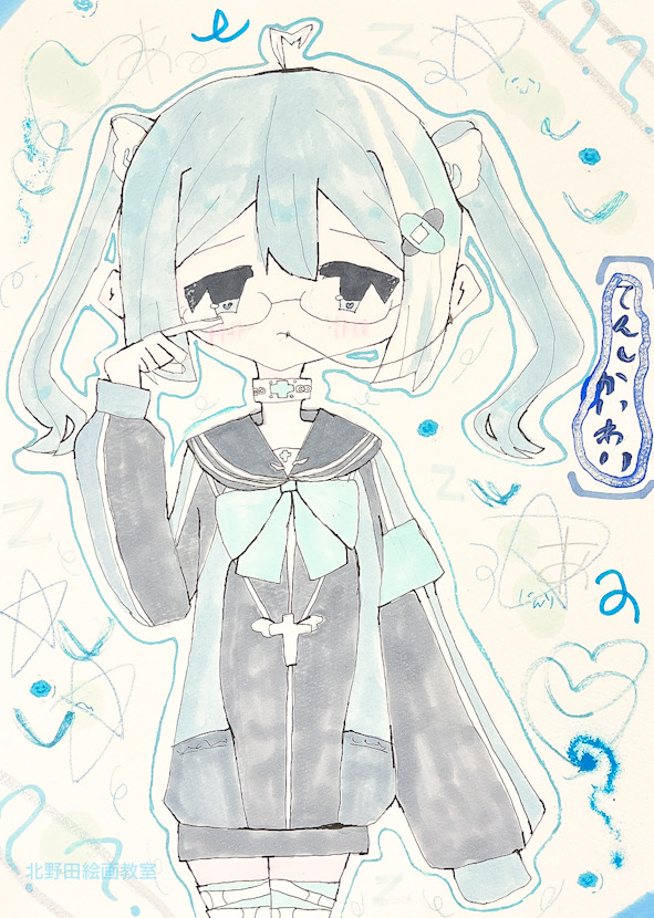 はるちゃん(小学6年生)ペン画・F4号