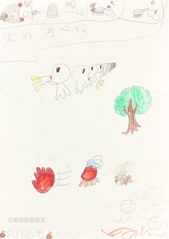 えりちゃん(小学4年生・水彩色鉛筆画)F4号