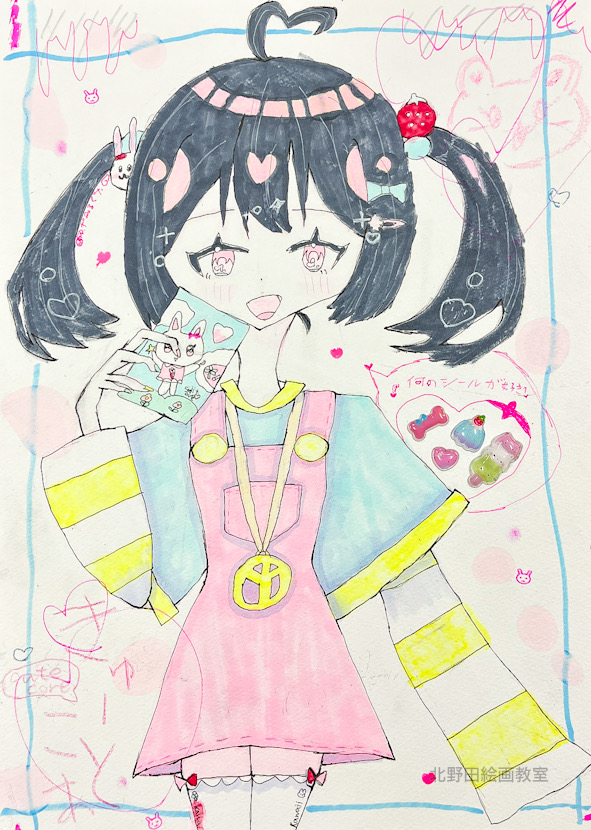 はるちゃん（小学6年生）ペン画・F4号