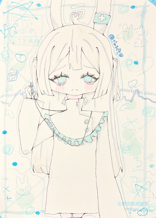 はるちゃん（小学6年生）ペン画・F4号