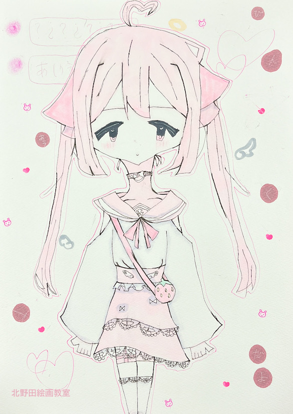 はるちゃん(小学6年生)ペン画・F4号