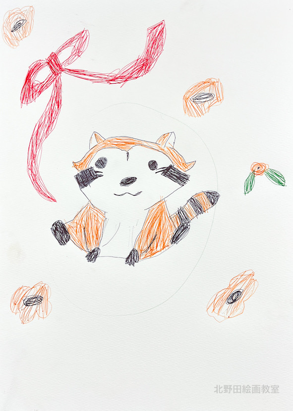 かなんちゃん(小学1年生・ペン画)F4号