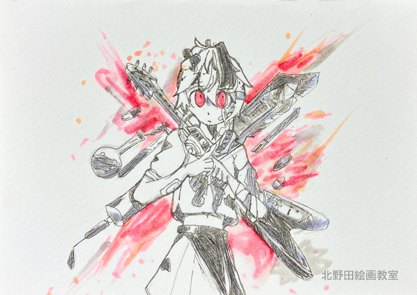 なつみちゃん（小学5年生・ミクスドメディア画）SM号