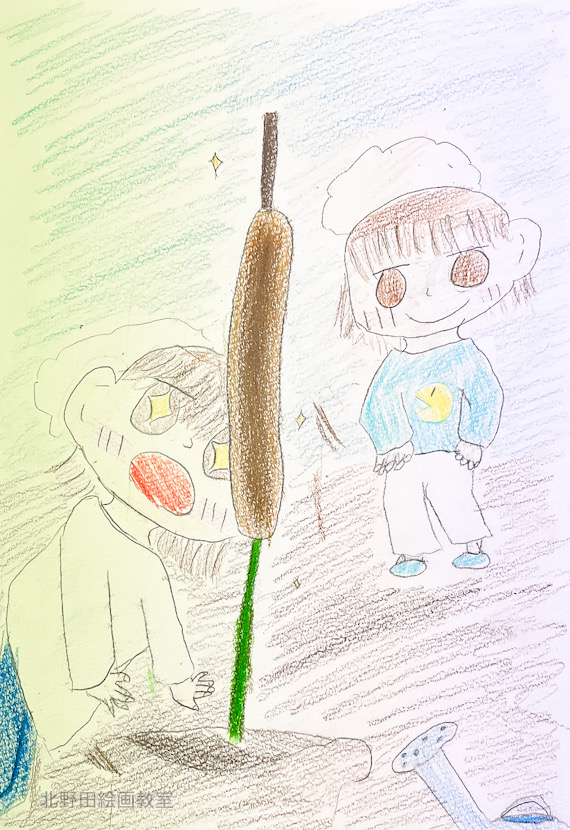 えりちゃん(小学4年生・色鉛筆画)F4号