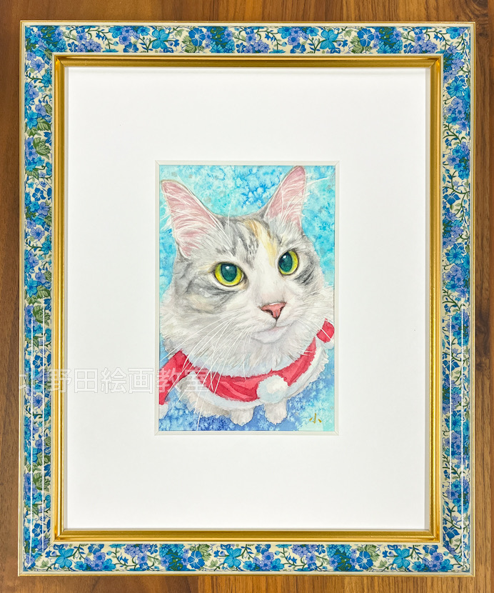 『タラちゃん』（講師・水彩画・15㎝×10㎝）