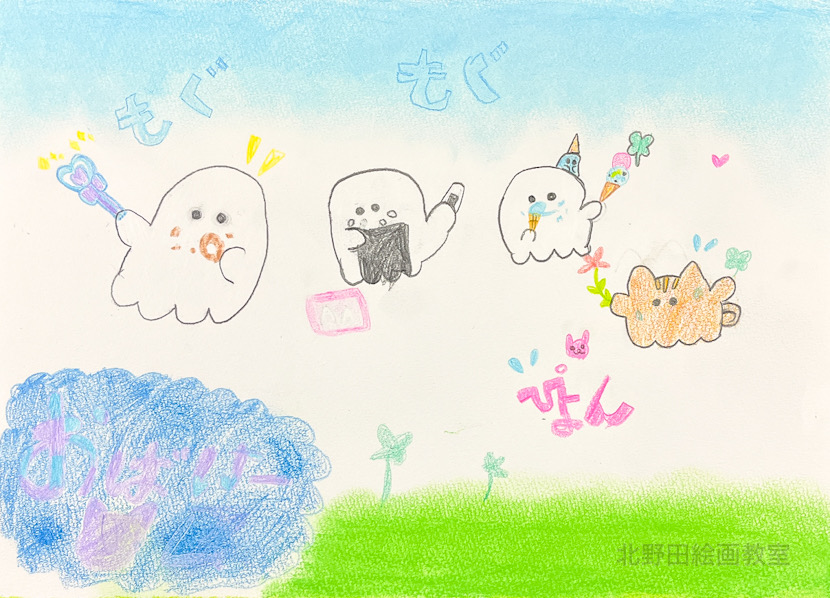 みゆちゃん（小学2年生・ミクスドメディア画）F4号