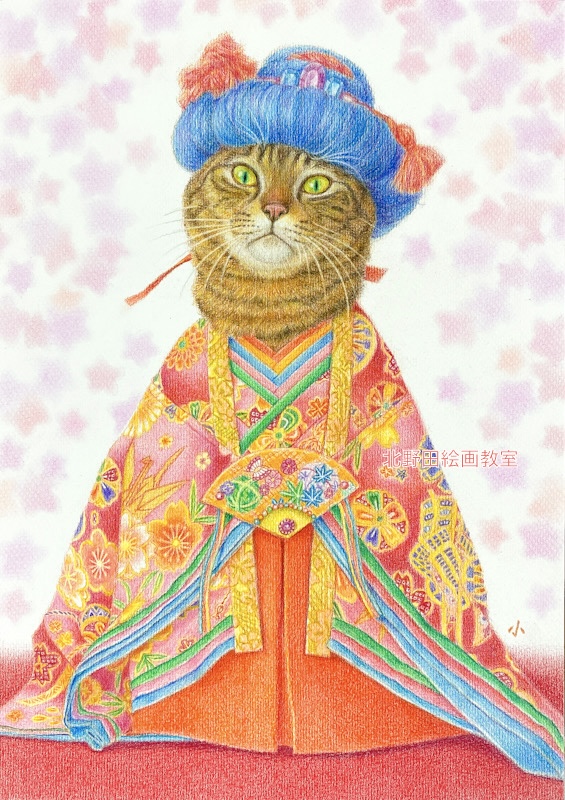 『ひにゃ祭り(ルーク君)』(講師・色鉛筆画・F4号)