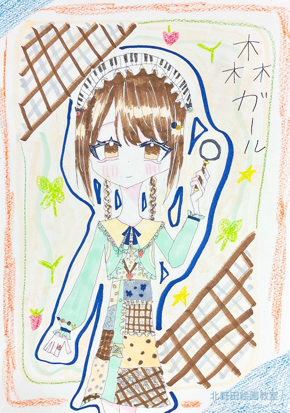 はるちゃん（中学1年生）ペン画・F4号