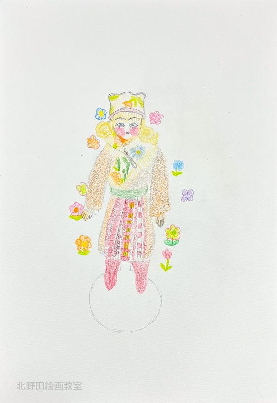 あさちゃん（小学5年生）色鉛筆画・A4