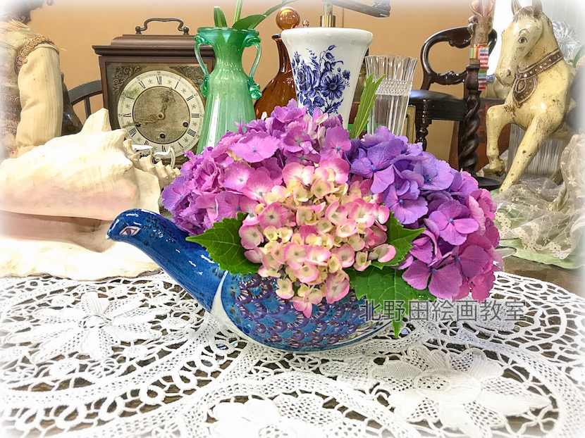 モデルの紫陽花