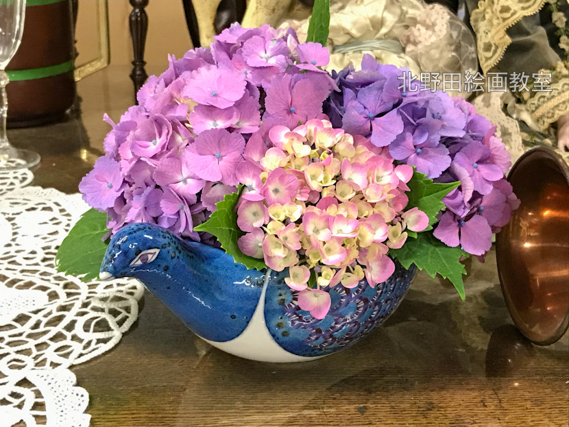 モチーフの紫陽花