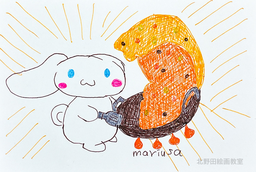 まりこさん（女性40代・ボールペン画）ハガキサイズ