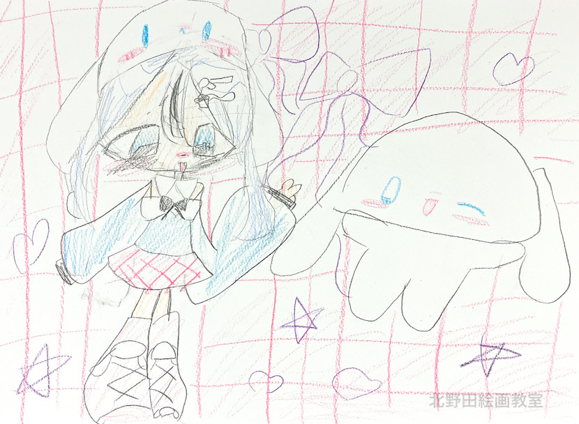 ほのちゃん（小学2年生・色鉛筆画）F4号