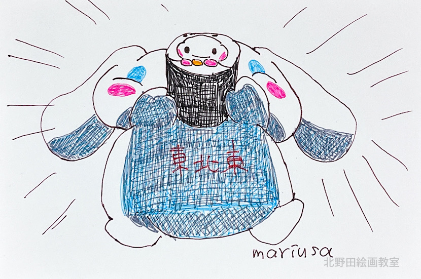 まりこさん（女性40代・ボールペン画）ハガキサイズ