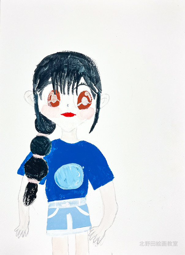 あさちゃん(小学5年生)アクリル画・A4