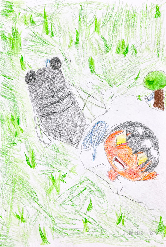 えりちゃん（小学5年生・色鉛筆画）F4号