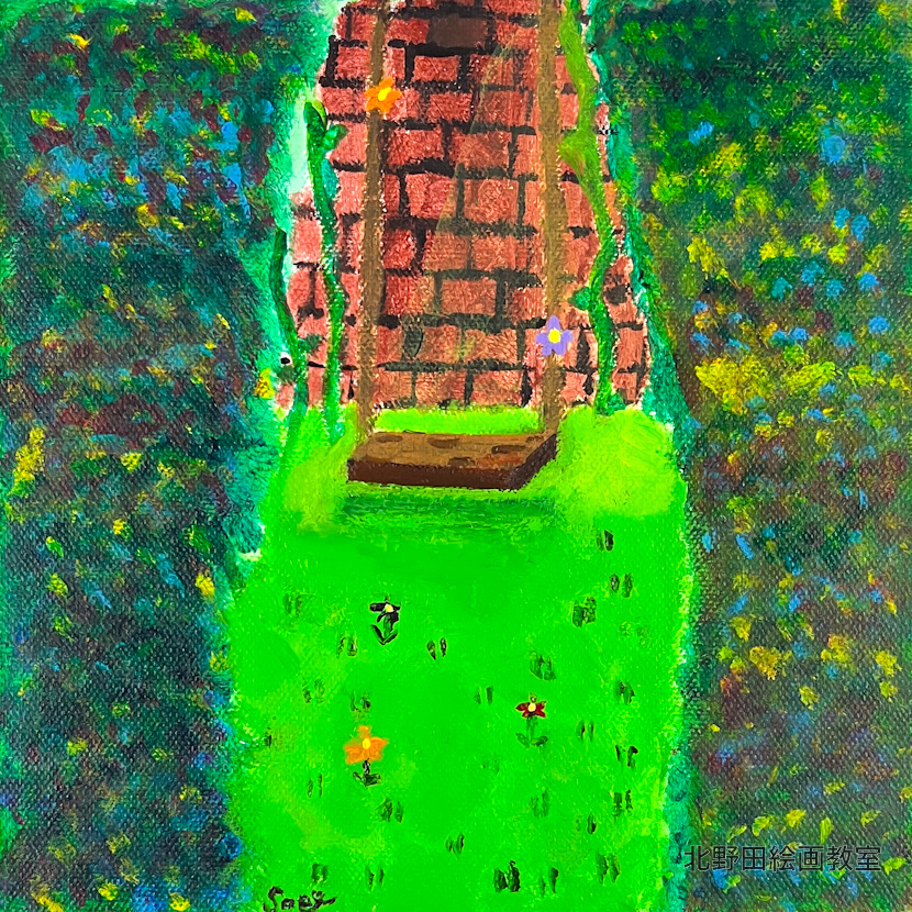 さえちゃん（高校1年生・アクリル画）20㎝×20㎝