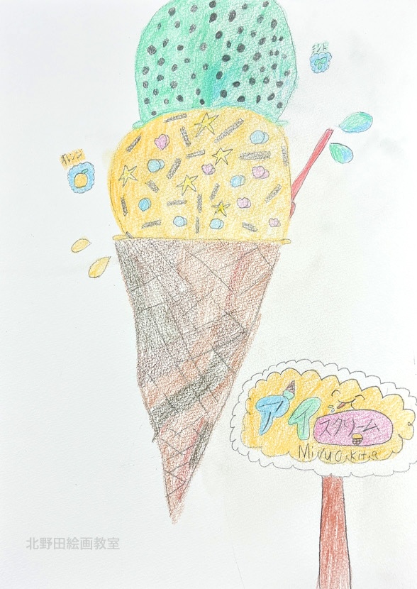 みゆちゃん（小学2年生・色鉛筆画）F4号