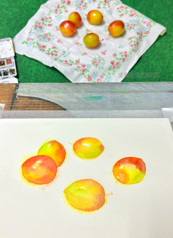 モチーフ(すもも)の制作過程③