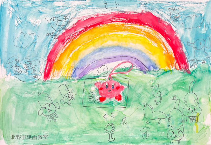 ほのかちゃん（小学2年生・水彩色鉛筆画）F4号