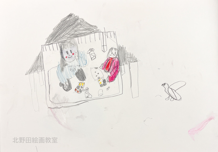 ほのかちゃん（小学2年生・水彩色鉛筆画）F4号