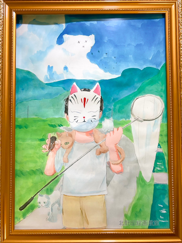 『日常』(智袈ちゃん・水彩画)38㎝×27㎝