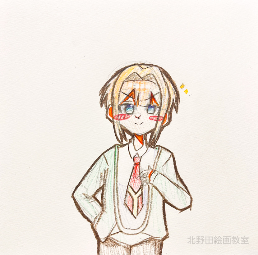 みおちゃん（小学５年生・色鉛筆画）20㎝×20㎝
