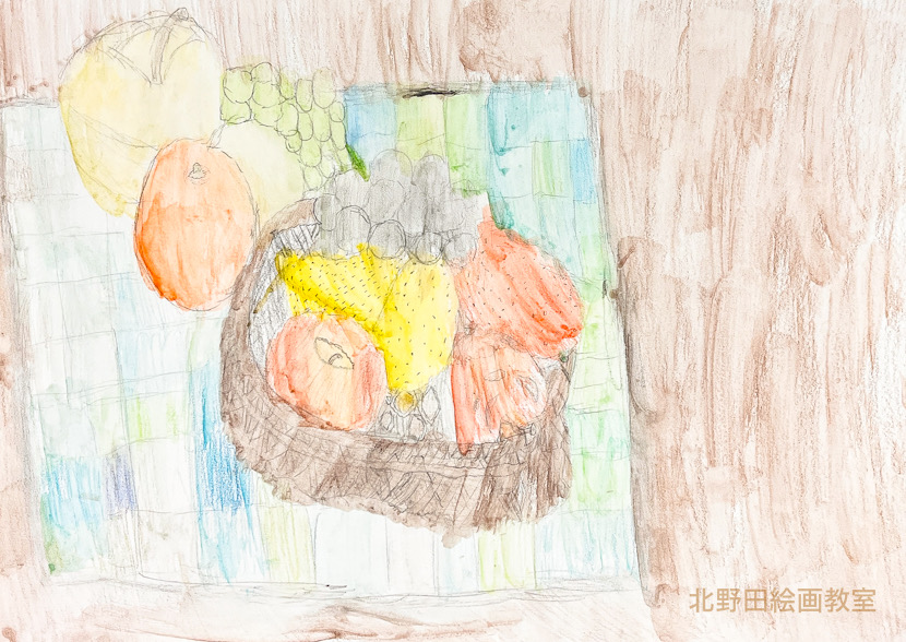 しんじろう君（小学3年生・水彩色鉛筆画）F4号