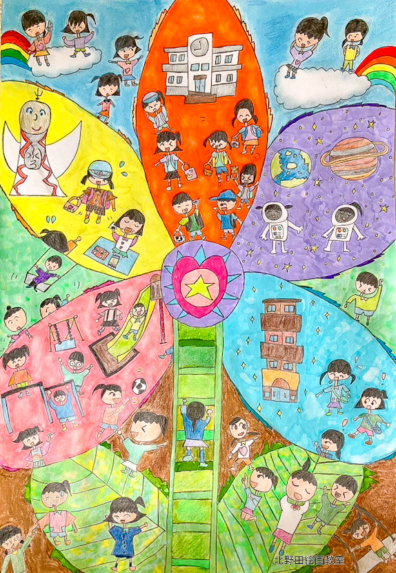 【堺市長賞】みゆちゃん　（小学2年生）ミクスドメディア・四つ切り